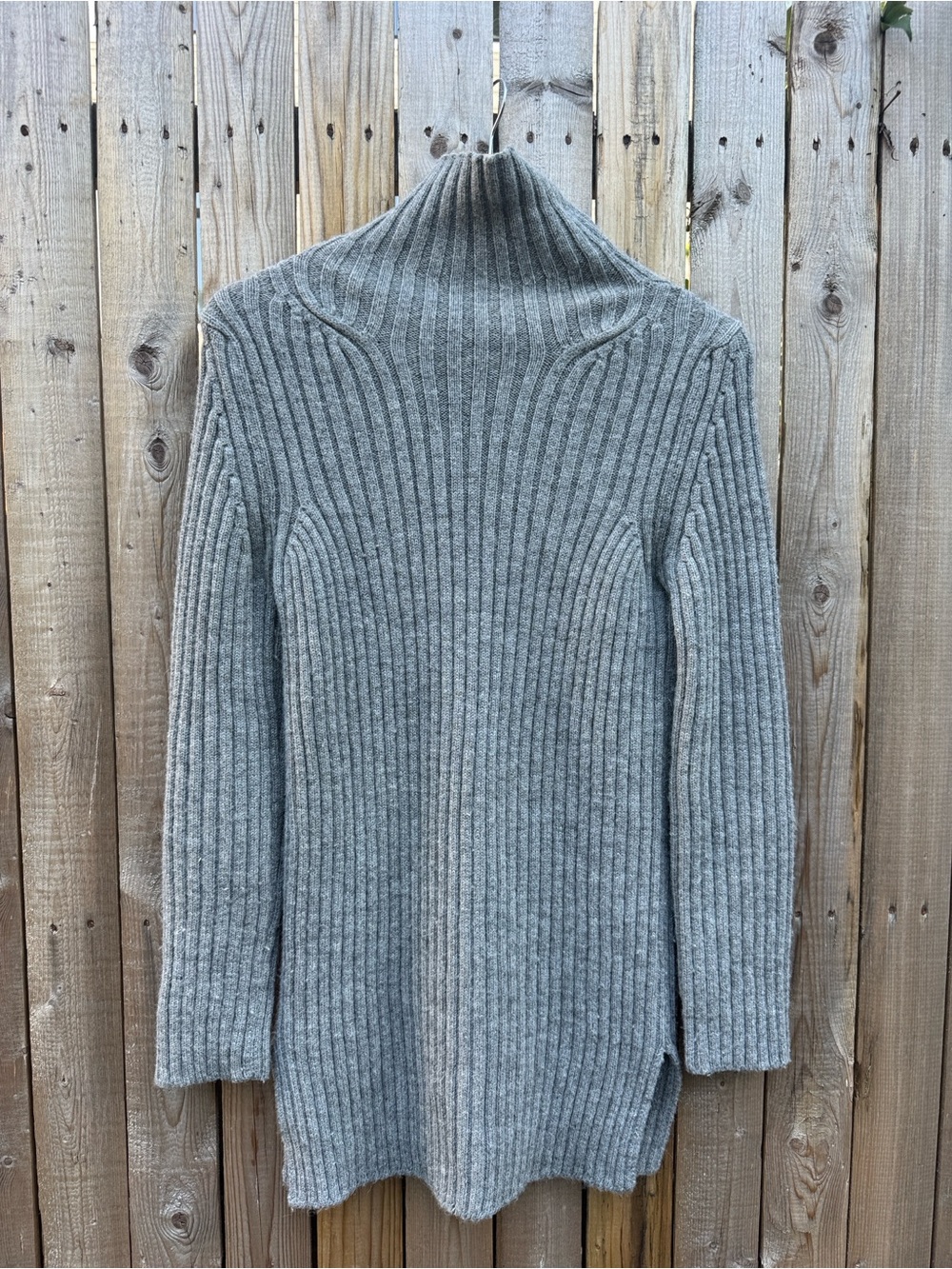 Chloe Gray Ribbed roll Neck wool alpaca Sweater